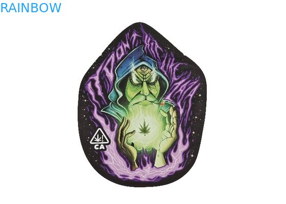 सॉफ्ट टच प्लास्टिक 3.5 ग्राम माइलर ज़िप लॉक बैग विशेष आकार की डिजिटल प्रिंटिंग