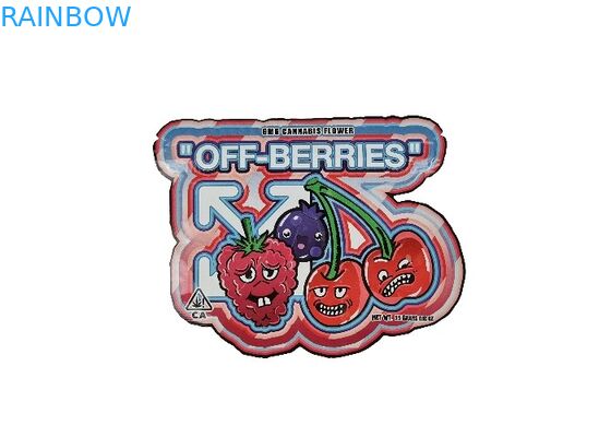 प्लास्टिक चाइल्डप्रूफ 3.5 ग्राम होलोग्राम माइलर जिपलॉक बैग डाई कट अनियमित विशेष आकार