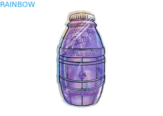 कस्टम मुद्रित 3.5 ग्राम 0.125 औंस गंध रोधी ज़िपलॉक माइलर बैग विशेष डाई कट अनियमित आकार