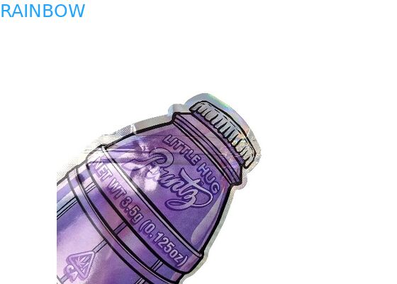 कस्टम मुद्रित 3.5 ग्राम 0.125 औंस गंध रोधी ज़िपलॉक माइलर बैग विशेष डाई कट अनियमित आकार