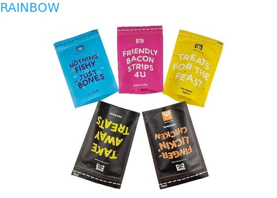 बायोडिग्रेडेबल क्राफ्ट पेपर स्टैंड अप पाउच कस्टम पालतू भोजन पैकेजिंग बैग