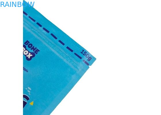 बायोडिग्रेडेबल क्राफ्ट पेपर स्टैंड अप पाउच कस्टम पालतू भोजन पैकेजिंग बैग