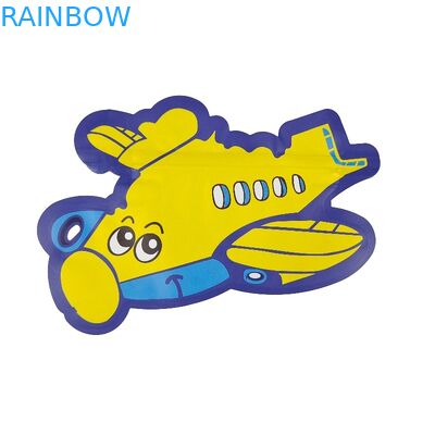 फूड कैंडी पावर के लिए डाई कट चाइल्ड प्रूफ मायलर जिपलॉक बैग सर्कल अनियमित आकार का