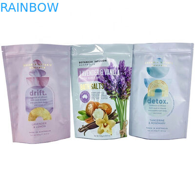 कस्टम डिजिटल प्रिंटिंग निजी लेबल स्पा उपहार प्राकृतिक एप्सम नमक स्नान नमक पैकेजिंग बैग 250 ग्राम शरीर स्क्रब के लिए मायलर बैग