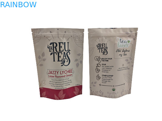 डिजिटल प्रिंटिंग 4 औंस ढीली चाय गंध सबूत प्लास्टिक बैग खड़े हो जाओ मैट समाप्त बैग