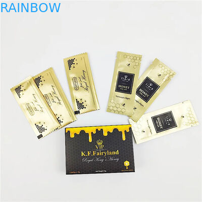 एल्यूमीनियम पन्नी पैकेज पुरुष वृद्धि के लिए रॉयल शहद धातु रंग बैग कस्टम मुद्रण शहद पैकेज
