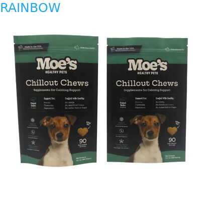 लंबे समय तक चलने वाले पालतू भोजन भंडारण के लिए सीएमवाईके रंगों में ज़िपर पालतू भोजन बैग