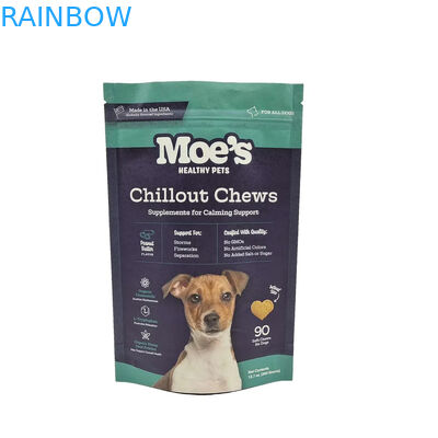 लंबे समय तक चलने वाले पालतू भोजन भंडारण के लिए सीएमवाईके रंगों में ज़िपर पालतू भोजन बैग