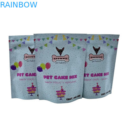 जिपर लॉक के साथ स्टैंड अप पैकेजिंग के लिए पुनः प्रयोज्य पालतू भोजन थैली