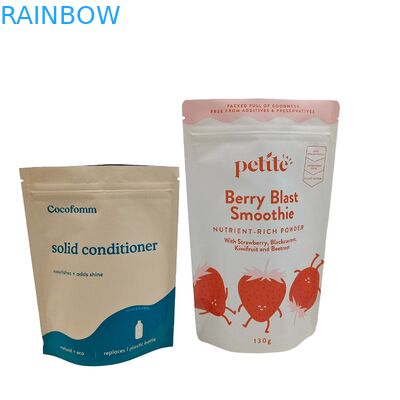 जैव अपघटनीय खड़े-बढ़े बैग Ziplock कस्टम लोगो मुद्रित Doypack के साथ कॉफी चाय पैकेजिंग खाद्य बैग के लिए