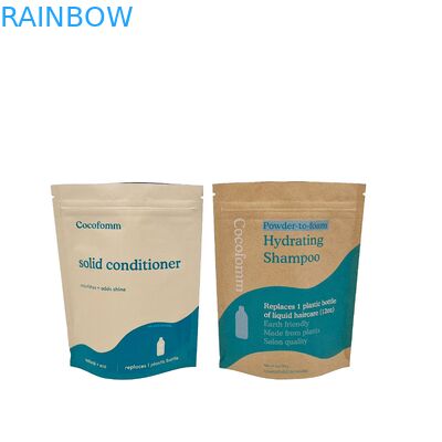 बायोडिग्रेडेबल डॉयपैक रीसाइक्लेबल कस्टम स्टैंड अप बैग के साथ ज़िप लॉक क्राफ्ट पेपर बैग खाद्य पैकेजिंग बैग