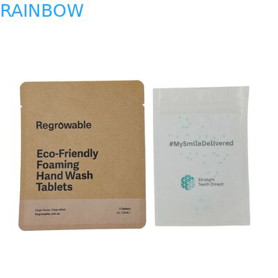 बायोडिग्रेडेबल डॉयपैक रीसाइक्लेबल कस्टम स्टैंड अप बैग के साथ ज़िप लॉक क्राफ्ट पेपर बैग खाद्य पैकेजिंग बैग