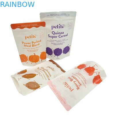 कस्टम मुद्रित पर्यावरण के अनुकूल उच्च गुणवत्ता वाले बैग 100% बायोडिग्रेडेबल क्राफ्ट पेपर स्टैंड अप पॉकेट्स डोयपैक के साथ ज़िपलॉक