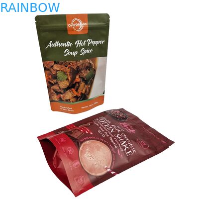 मैट कस्टम लोगो मुद्रित स्टैंड अप पॉच एल्यूमीनियम पन्नी चॉकलेट खाद्य पैकेजिंग खड़े हो जाओ ज़िपर बैग