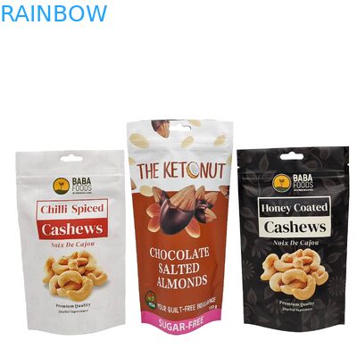कस्टम स्टैंड अप ज़िप केशव नट्स चॉकलेट खाद्य थैला एल्यूमीनियम पन्नी ज़िप लॉक पैकेजिंग बैग
