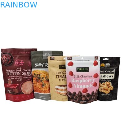 कस्टम स्टैंड अप ज़िप केशव नट्स चॉकलेट खाद्य थैला एल्यूमीनियम पन्नी ज़िप लॉक पैकेजिंग बैग