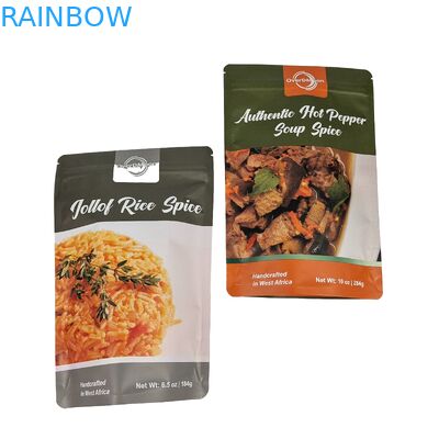 प्लास्टिक एल्यूमीनियम पन्नी खाद्य पैकेजिंग कस्टम फिर से बंद करने योग्य स्नैक पैकेजिंग जिपर के साथ स्टैंड अप बैग