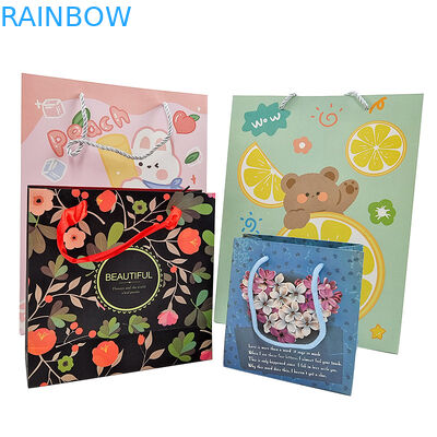 थोक कस्टम मुद्रित लोगो लक्जरी उपहार कागज बैग खुदरा बुटीक खरीदारी कागज बैग