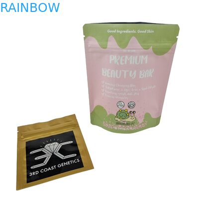 चमकदार खत्म फ्रंट विंडो के लिए Mylar पाउच कैंडी फूल Ziplock बैग गंध सबूत खड़े हो जाओ पाउच