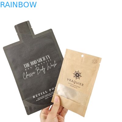 फ्लैट गंधरोधी धातु पन्नी अखरोट Mylar Heal सील बैग बैग फांसी छेद के साथ ठंढ खिड़की बनावट तीन पक्षीय सील बैग