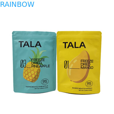 कस्टम मुद्रित प्लास्टिक स्टैंड अप स्नैक आम अनानास सूखे फल पुनः बंद करने योग्य मायलर बैग