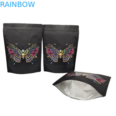 कस्टम रीसेलेबल मायलर बैग स्टैंड अप क्राफ्ट पेपर पैकेजिंग बैग फूल के लिए स्पॉट यूवी के साथ बायोडिग्रेडेबल ज़िपर पॉकेट