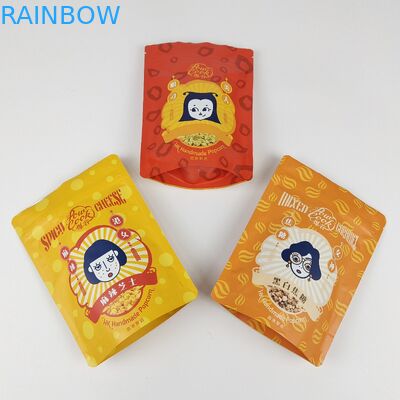 थोक कस्टम लोगो खड़े बैग गंध प्रतिरोधी खाद्य पैकेजिंग Doypack ज़िपर प्लास्टिक बैग खिड़की के साथ