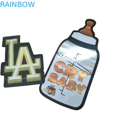 कस्टम मुद्रण 3.5g Mylar बैग डाई कट अनियमित बैग के साथ Ziplock सर्कल Mylar सॉफ्ट टच प्लास्टिक खाद्य कैंडी बैग