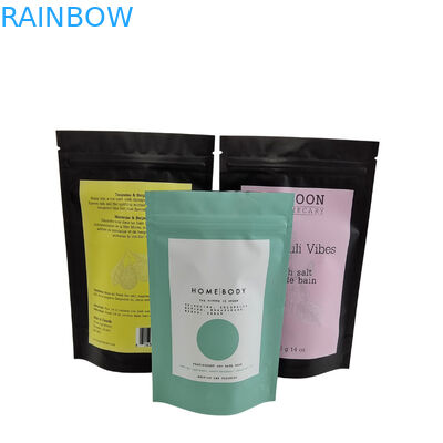 कस्टम लोगो प्रिंटिंग ज़िपलॉक पॉच बॉडी स्क्रब साबुन बाथ बम पैकेजिंग एल्यूमीनियम पन्नी पॉच प्लास्टिक ज़िपर बाथ साल्ट बैग