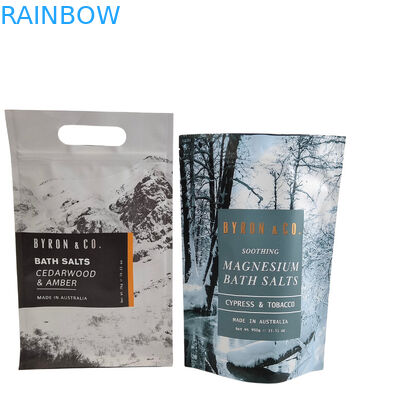 कस्टम लोगो प्रिंटिंग ज़िपलॉक पॉच बॉडी स्क्रब साबुन बाथ बम पैकेजिंग एल्यूमीनियम पन्नी पॉच प्लास्टिक ज़िपर बाथ साल्ट बैग