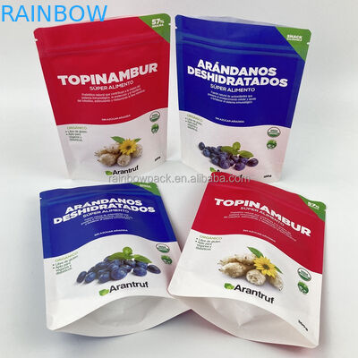 डिजिटल प्रिंटिंग पुनः प्रयोज्य बायोडिग्रेडेबल इको फ्रेंडली स्टैंड अप पॉच व्हाइट क्राफ्ट पेपर ज़िप लॉक ज़िप बैग