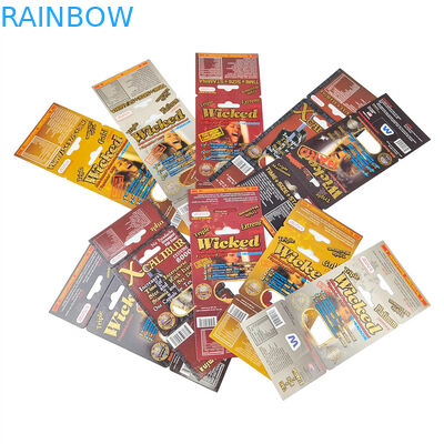 कस्टम मुद्रण गर्म बिक्री संवर्धन राइनो गोलियाँ पैकेजिंग पुरुषों के लिए स्टॉक प्रदर्शन कागज बॉक्स कागज कार्ड