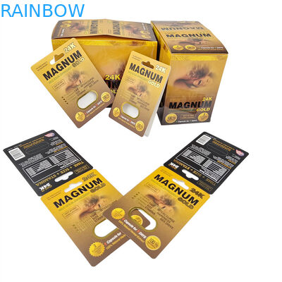 कस्टम मुद्रण गर्म बिक्री संवर्धन राइनो गोलियाँ पैकेजिंग पुरुषों के लिए स्टॉक प्रदर्शन कागज बॉक्स कागज कार्ड