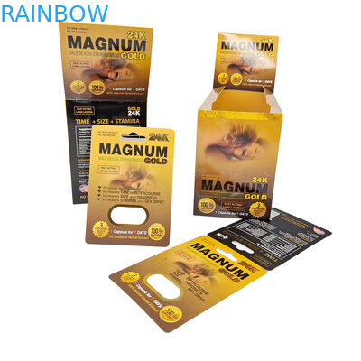 उच्च गुणवत्ता वाली सेक्स गोली 3 डी ब्लिस्टर पैकिंग कार्ड राइनो पुरुष वृद्धि गोली पैकिंग कार्ड प्रदर्शन कागज के बक्से के साथ