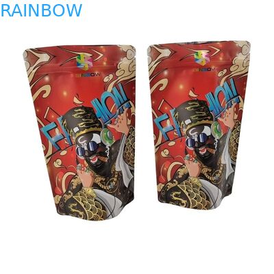 खाद्य ग्रेड प्लास्टिक बैग गसेटेड पैकेजिंग के साथ स्पष्ट फ्रंट विंडो फिर से बंद करने योग्य स्क्वायर ज़िपलॉक फ्लैट बॉटम मायलर पॉच