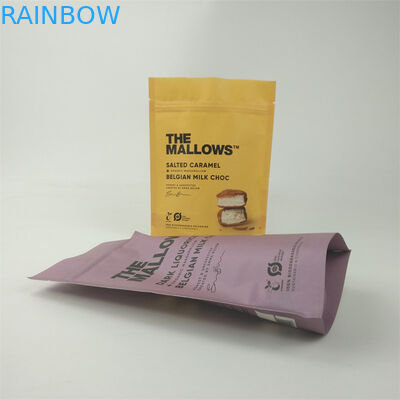 कस्टम मुद्रित बायोडिग्रेडेबल क्राफ्ट पेपर बैग खाद्य ग्रेड खड़े हो जाओ ज़िप लॉक पैकेजिंग बैग