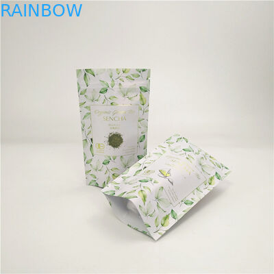 सह अनुकूल 3 पक्षीय गर्मी सील क्राफ्ट पेपर बैग पुनर्नवीनीकरण काले लोगो मुद्रित छोटे 5 ग्राम कागज के थैले