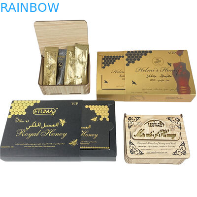 फैक्टरी प्रत्यक्ष बिक्री स्पॉट यूवी कस्टम लोगो मुद्रण के साथ शहद बैग और बक्से लक्जरी शहद बॉक्स पैकेजिंग