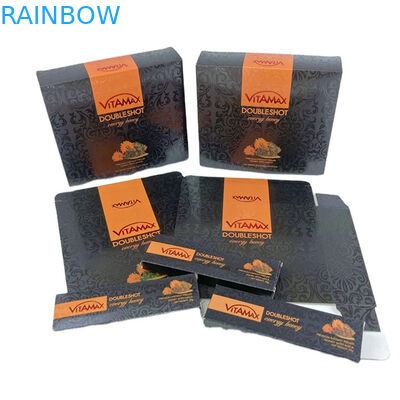 लक्जरी कागज कार्डबोर्ड शहद जार बोतल पैकेजिंग काले सुरुचिपूर्ण नालीदार शहद बॉक्स पैकेजिंग