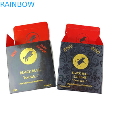 कस्टम प्रत्यक्ष बिक्री राइनो पैकेजिंग बक्से पुरुष वृद्धि गोली कागज सेक्स गोली के लिए प्रदर्शन पैकेज