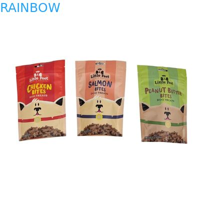 खाद्य पैकेजिंग बैग के लिए मैट सतह के साथ कस्टम मुद्रित फ्लैट बॉटम स्नैक पाउच
