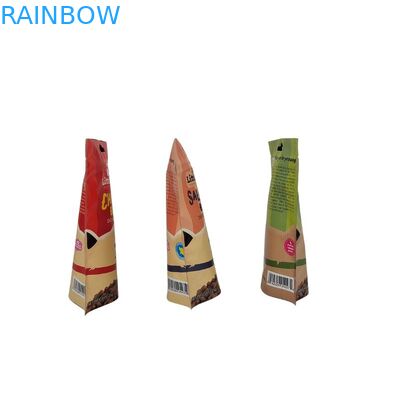 खाद्य पैकेजिंग बैग के लिए मैट सतह के साथ कस्टम मुद्रित फ्लैट बॉटम स्नैक पाउच