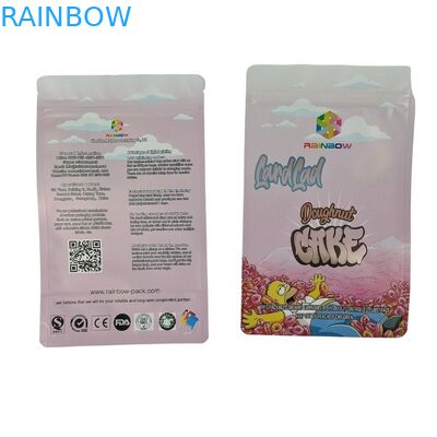 चॉकलेट पैकिंग बैग के लिए कस्टम मुद्रित फ्लैट बॉटम स्नैक पाउच और आंसू प्रतिरोधी