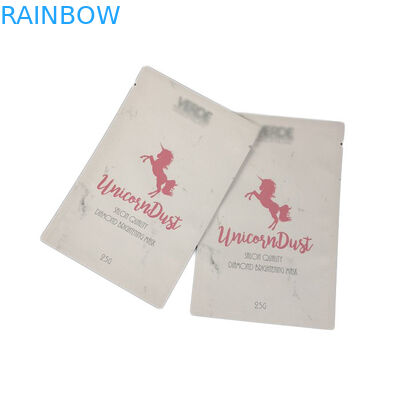 तीन पक्षीय सील बैग फ्लैट बैग स्पॉट यूवी लोगो फेस मास्क के लिए मायलर बैग