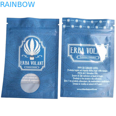 गंध प्रतिरोधी बैग स्पॉट यूवी चमकदार खिड़की 3.5g सीबीडी फूल पैकेजिंग बैग ज़िपर के साथ