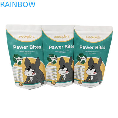 कम MOQ स्टैंड अप पॉच क्राफ्ट पेपर प्रिंटेड पैकेजिंग बैग के लिए पालतू जानवरों का इलाज करें लोगो के साथ गंध सबूत बैग
