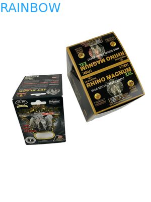 गर्म बिक्री कस्टम बढ़ोतरी गोलियाँ पैकेजिंग पेपर कार्ड राइनो टैबलेट टैबलेट छापे गए पेपर कार्ड के साथ ब्लिस्टर