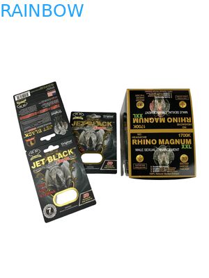 गर्म बिक्री कस्टम बढ़ोतरी गोलियाँ पैकेजिंग पेपर कार्ड राइनो टैबलेट टैबलेट छापे गए पेपर कार्ड के साथ ब्लिस्टर