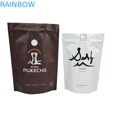 कस्टम खाद्य ग्रेड रंगीन बैग लोगो मुद्रित पैकेजिंग कॉफी खड़े हो जाओ वाल्व के साथ ज़िपर बैग