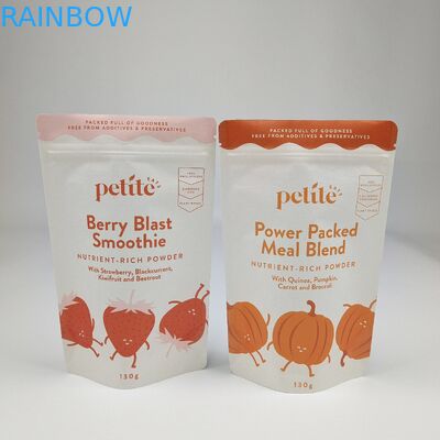 पुनर्नवीनीकरण योग्य ज़िपर सफेद ब्राउन क्राफ्ट पेपर बैग कस्टम खाद्य अखरोट मूंगफली चाय कैंडी कुकी पैकेजिंग लोगो के साथ स्टैंड अप बैग